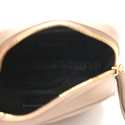 Saint Laurent Grain De Poudre Matelasse Monogram Baby Lou Camera Bag Dark Beige 5 of 9