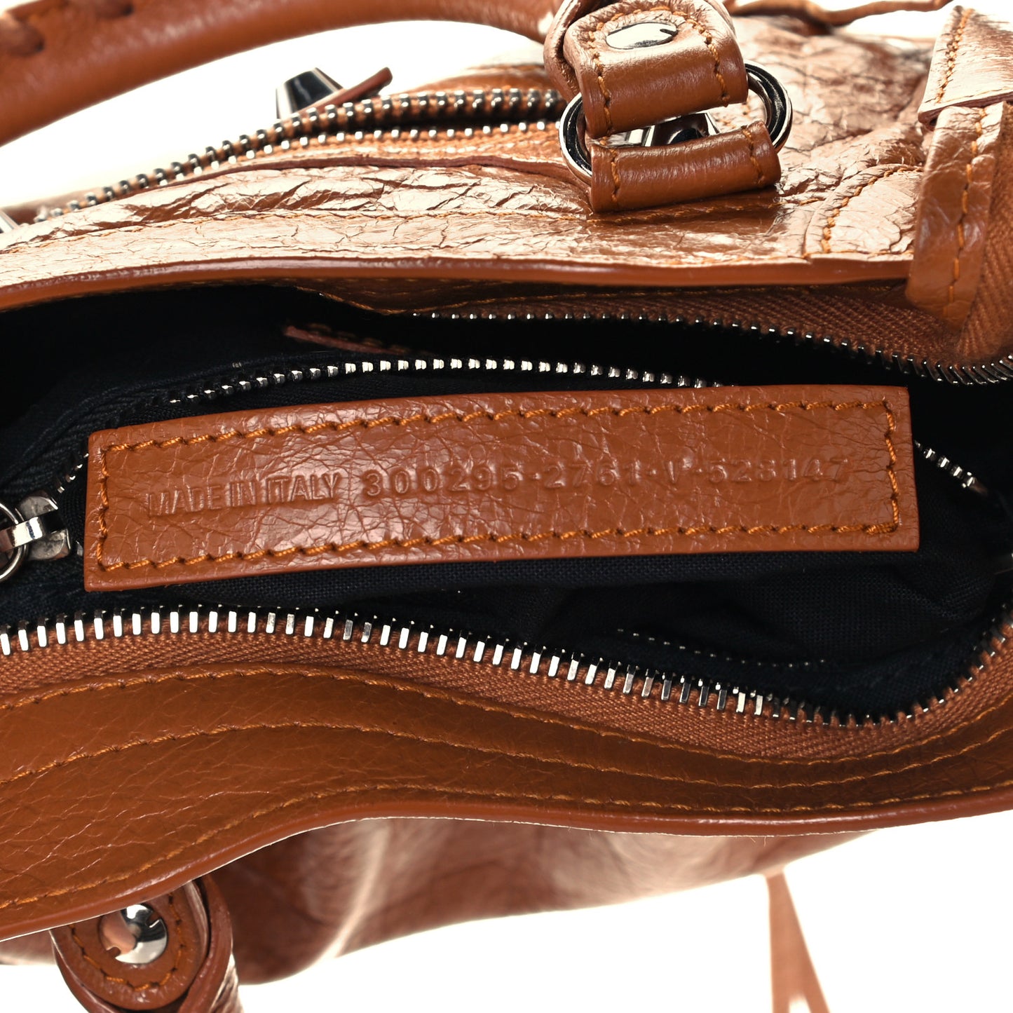 Agneau Classic Silver Hardware Mini City Logo Strap Camel Black