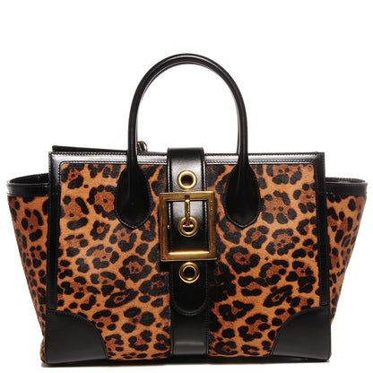 Gucci Pony Hair Jaguar Print Medium Lady Buckle Top Handle Bag Black 1 of 9