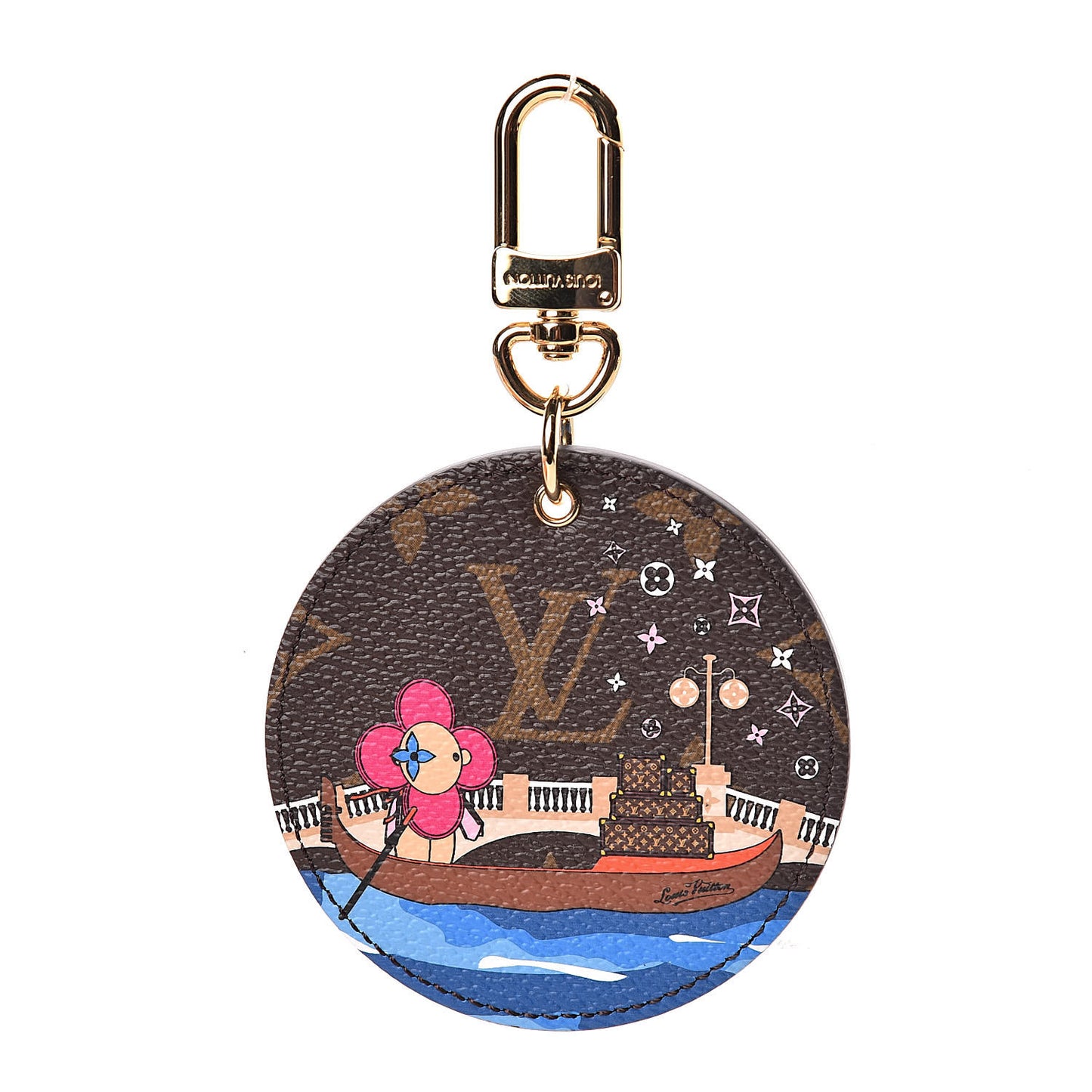 Monogram 2019 Christmas Animation Venice Bag Charm Key Ring Blue