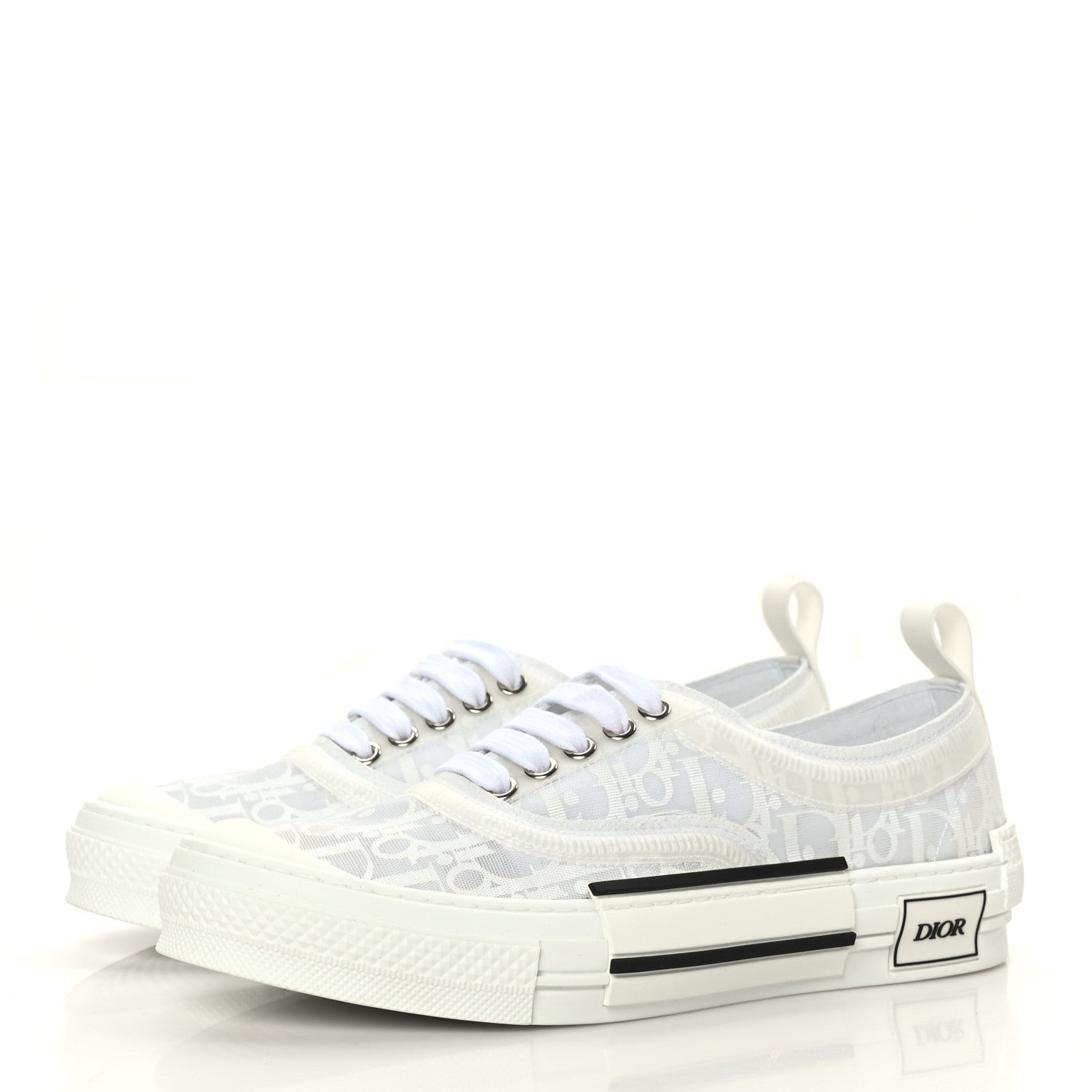 Christian Dior Canvas Oblique Walk'N'Dior Low Top Sneakers 40 White 3 of 7