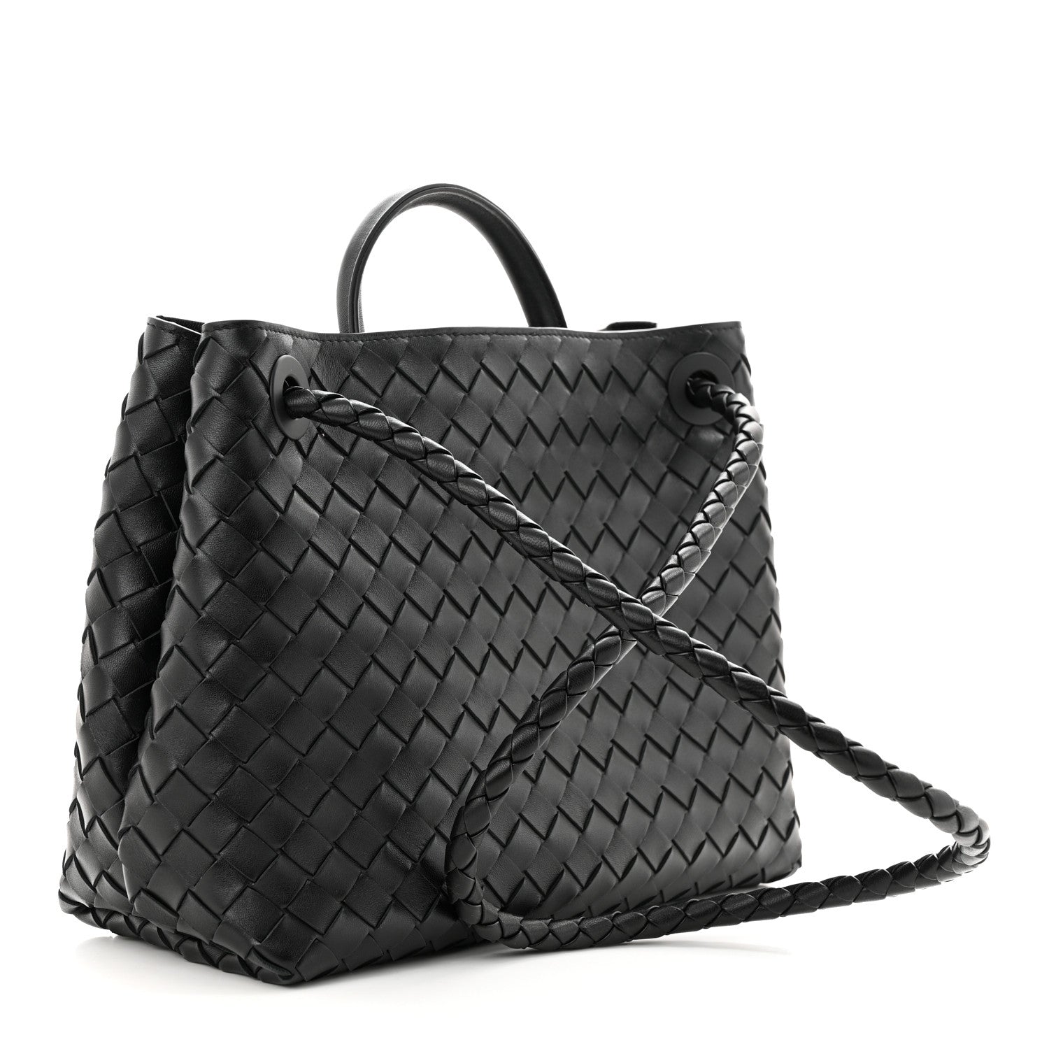 Bottega Veneta Nappa Intrecciato Medium Andiamo Shoulder Bag Black 3 of 10