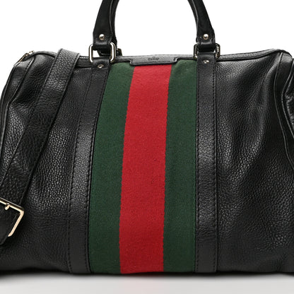 Gucci Calfskin Vintage Web Medium Boston Black 9 of 14