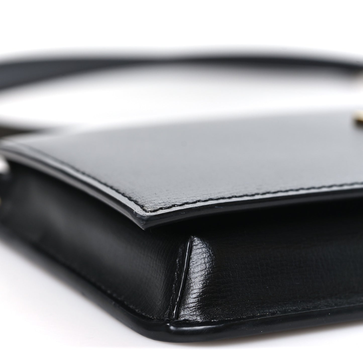 Smooth Calfskin Monogram Phone Holder Crossbody Black