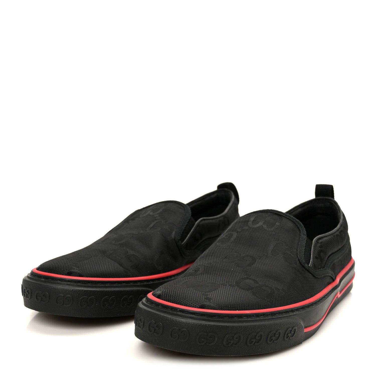Gucci GG Nylon Mens 1977 Tennis Slip On Sneakers 8.5 Black 4 of 8