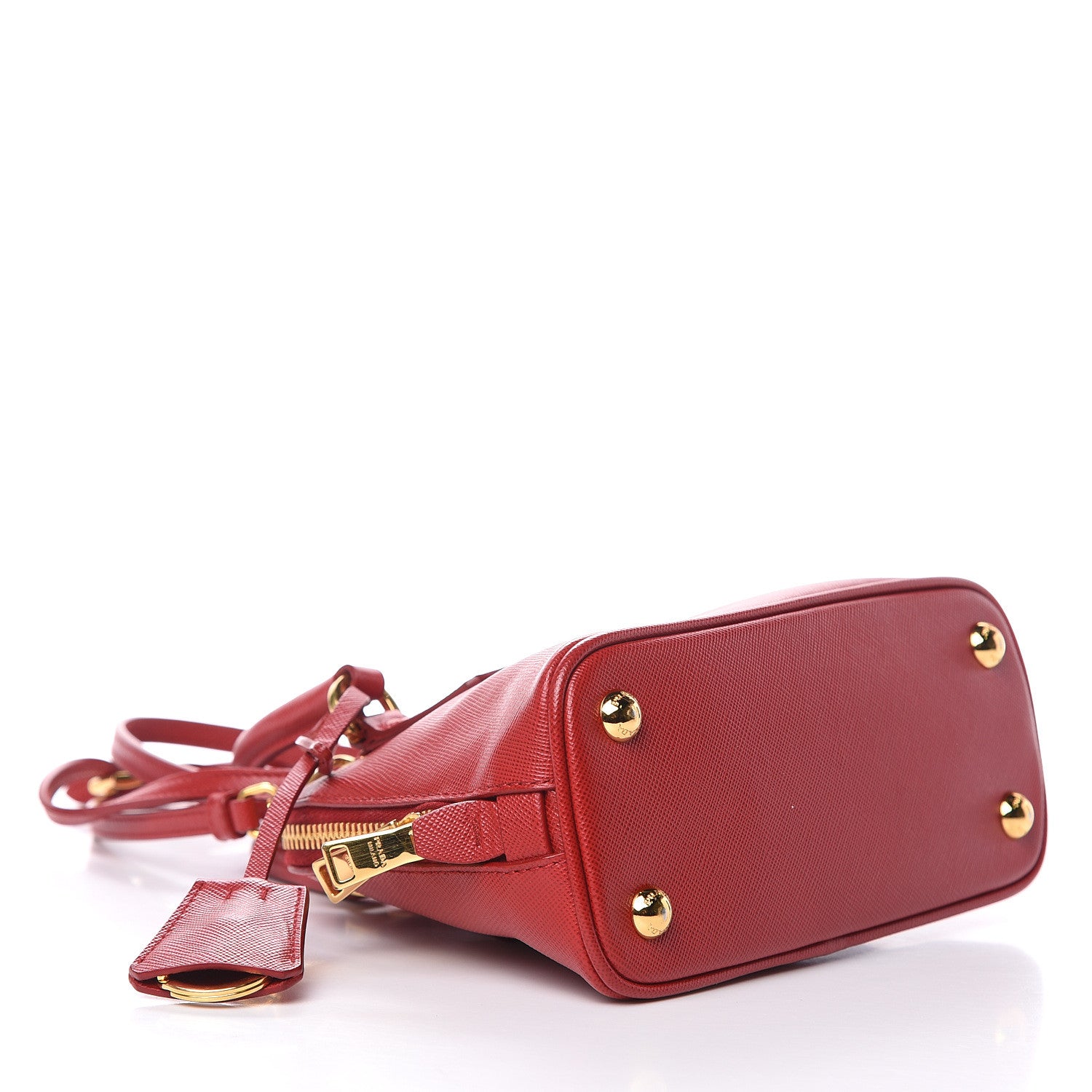 Prada Saffiano Lux Mini Promenade Tote Fuoco 4 of 10