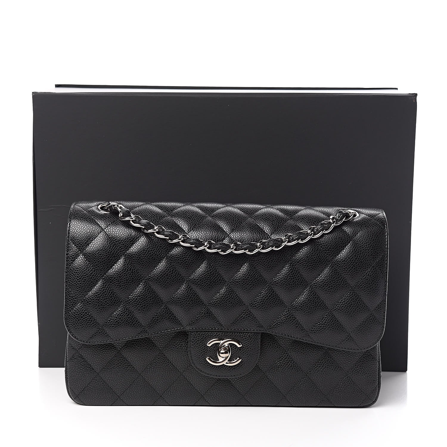 Chanel Caviar Quilted Jumbo Double Flap Black 11 of 11