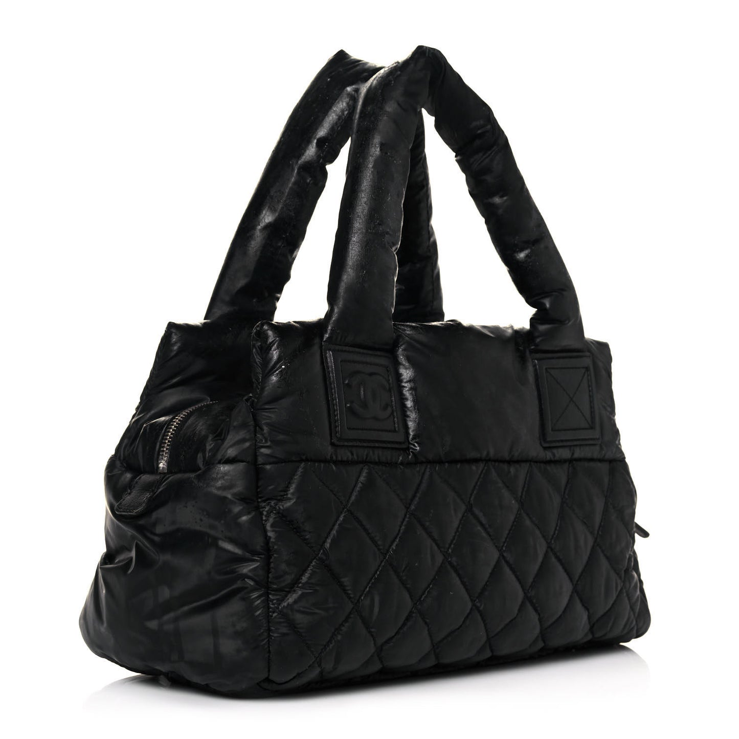 Nylon Coco Cocoon Zipped Tote Black