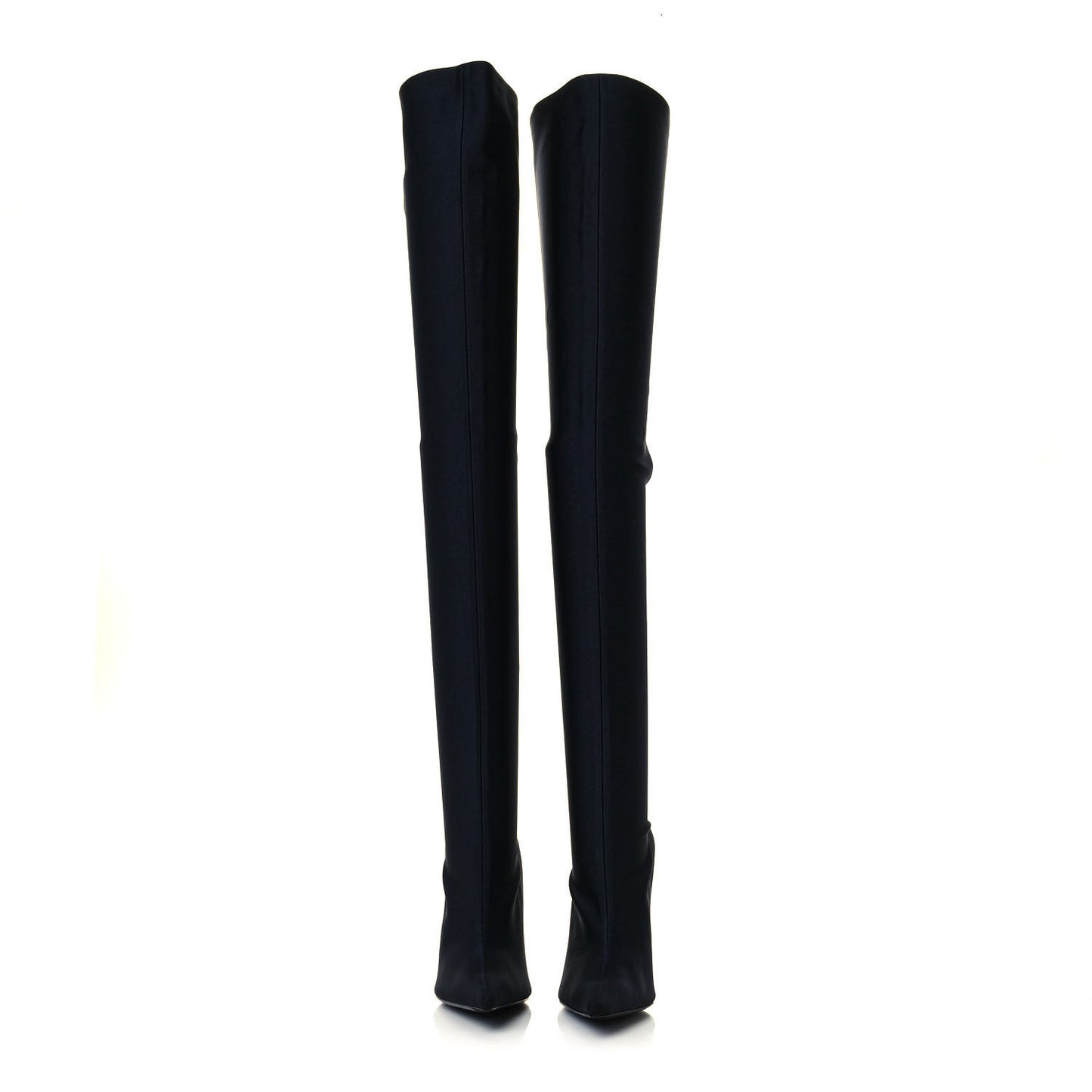 Spandex Pointed Toe Knife Thigh High Boots 39 Black