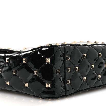 Valentino Garavani Patent Medium Rockstud Spike Shoulder Bag Black 8 of 10