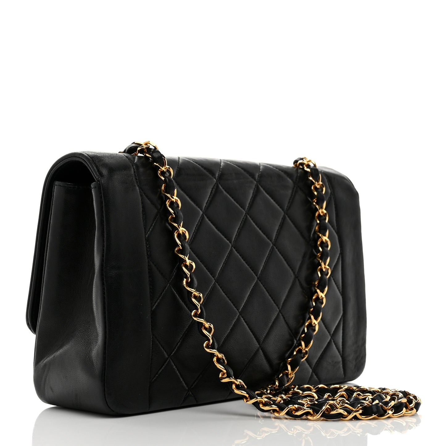 Lambskin Quilted Small Single Flap Black