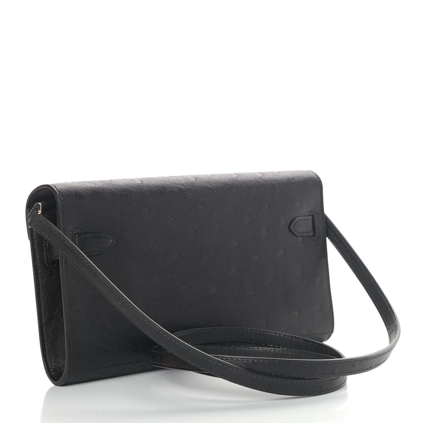 Ostrich Kelly Wallet To Go Black