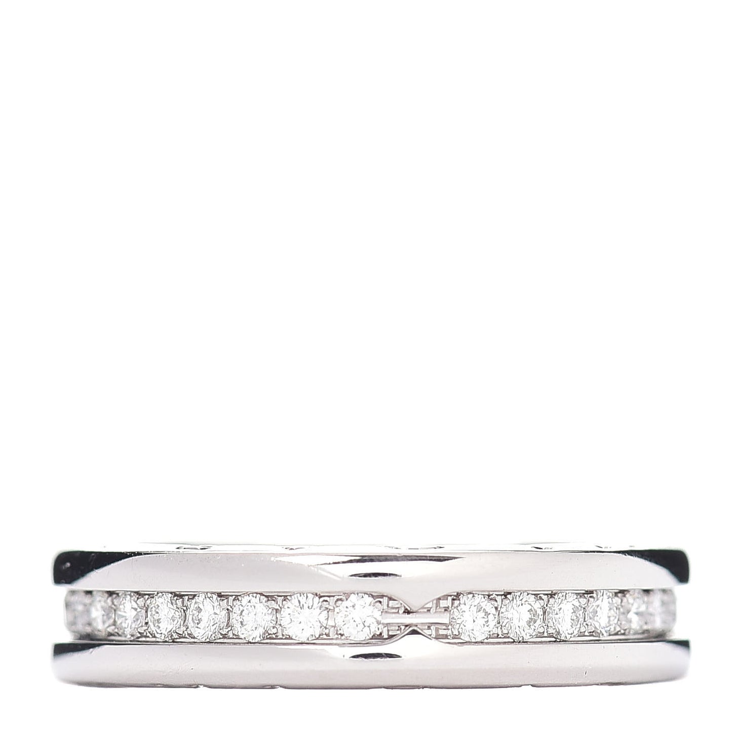 18K White Gold Diamond B.Zero1 One-Band Pave Ring 52 6