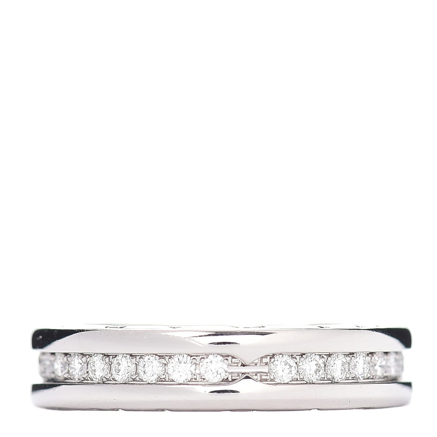 Bulgari 18K White Gold Diamond B.Zero1 One-Band Pave Ring 52 6 3 of 5