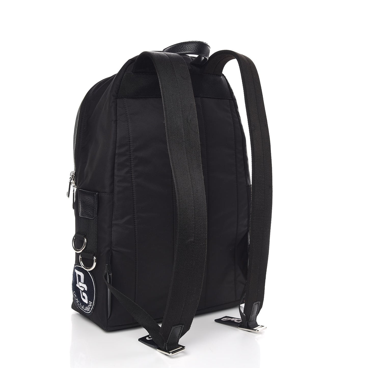Nylon Logo Patches Backpack Black