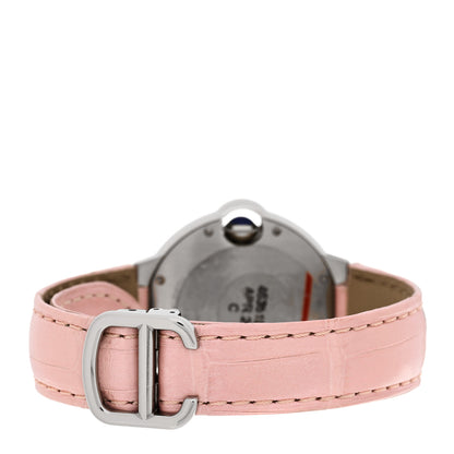 Cartier Stainless Steel Alligator 33mm Ballon Bleu De Cartier Automatic Watch Pink 3 of 5
