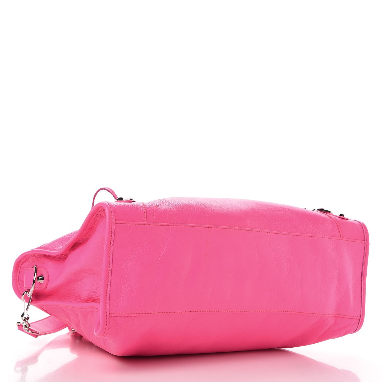 Agneau Classic Silver Hardware City Rose Fluo
