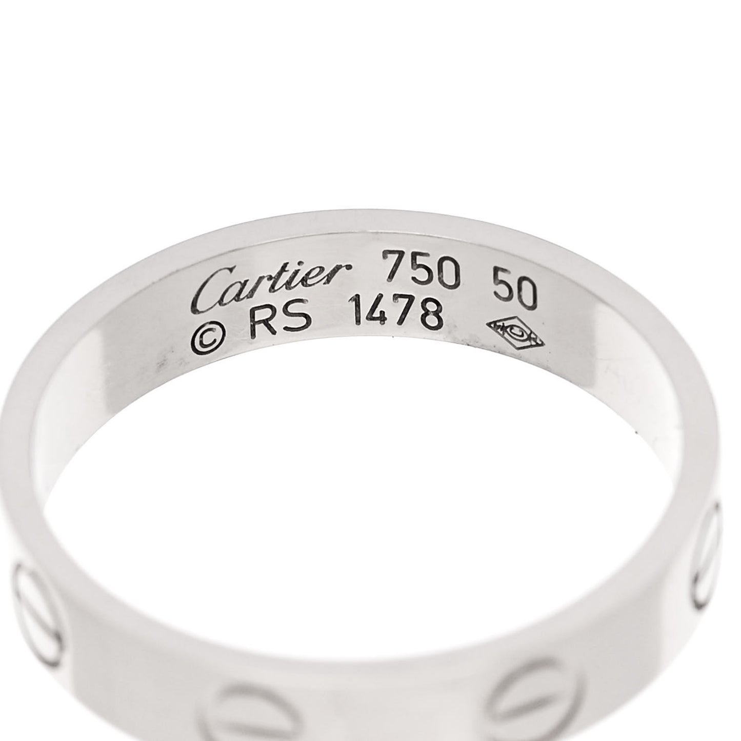 18K White Gold 3.5mm LOVE Wedding Band Ring 50 5.25