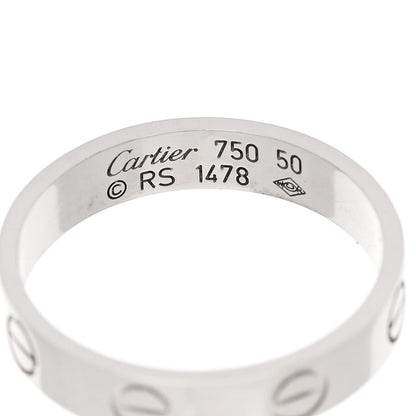 Cartier 18K White Gold 3.5mm LOVE Wedding Band Ring 50 5.25 4 of 6