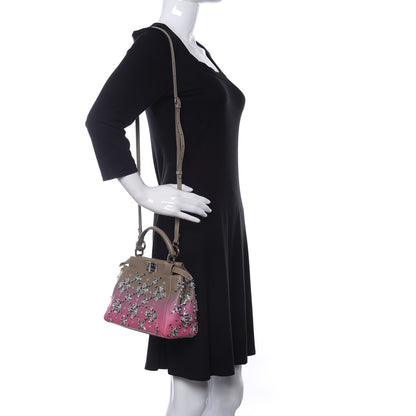Fendi Nappa Crystal Beaded Ombre Mini Peekaboo Iconic Satchel Pink Beige 2 of 14