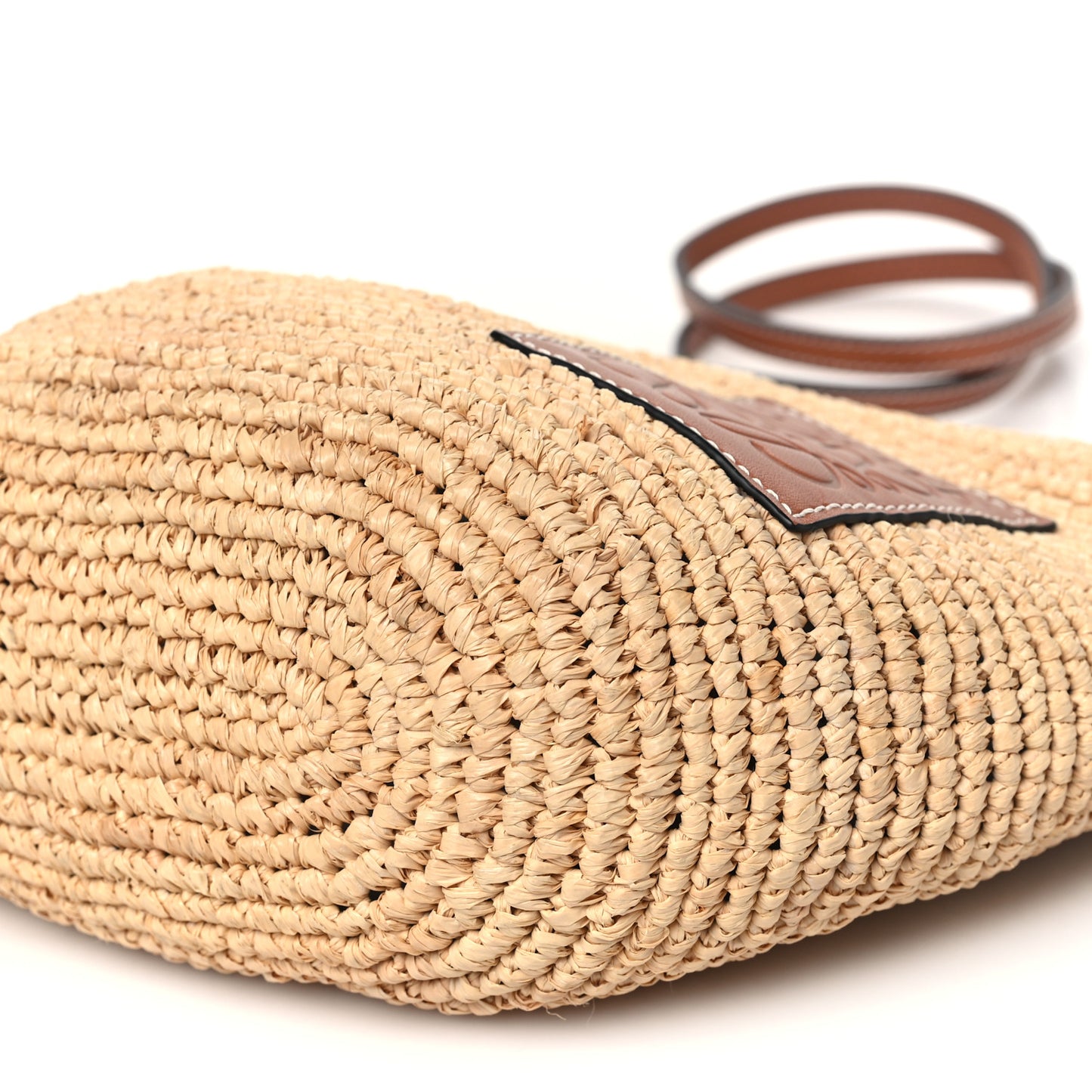 Calfskin Raffia Paulas Ibiza Pochette Bag Natural Tan