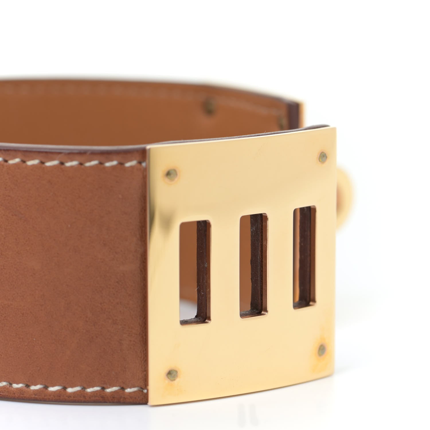 Hermes Natural Barenia Kelly Dog Cuff Fauve 3 of 7