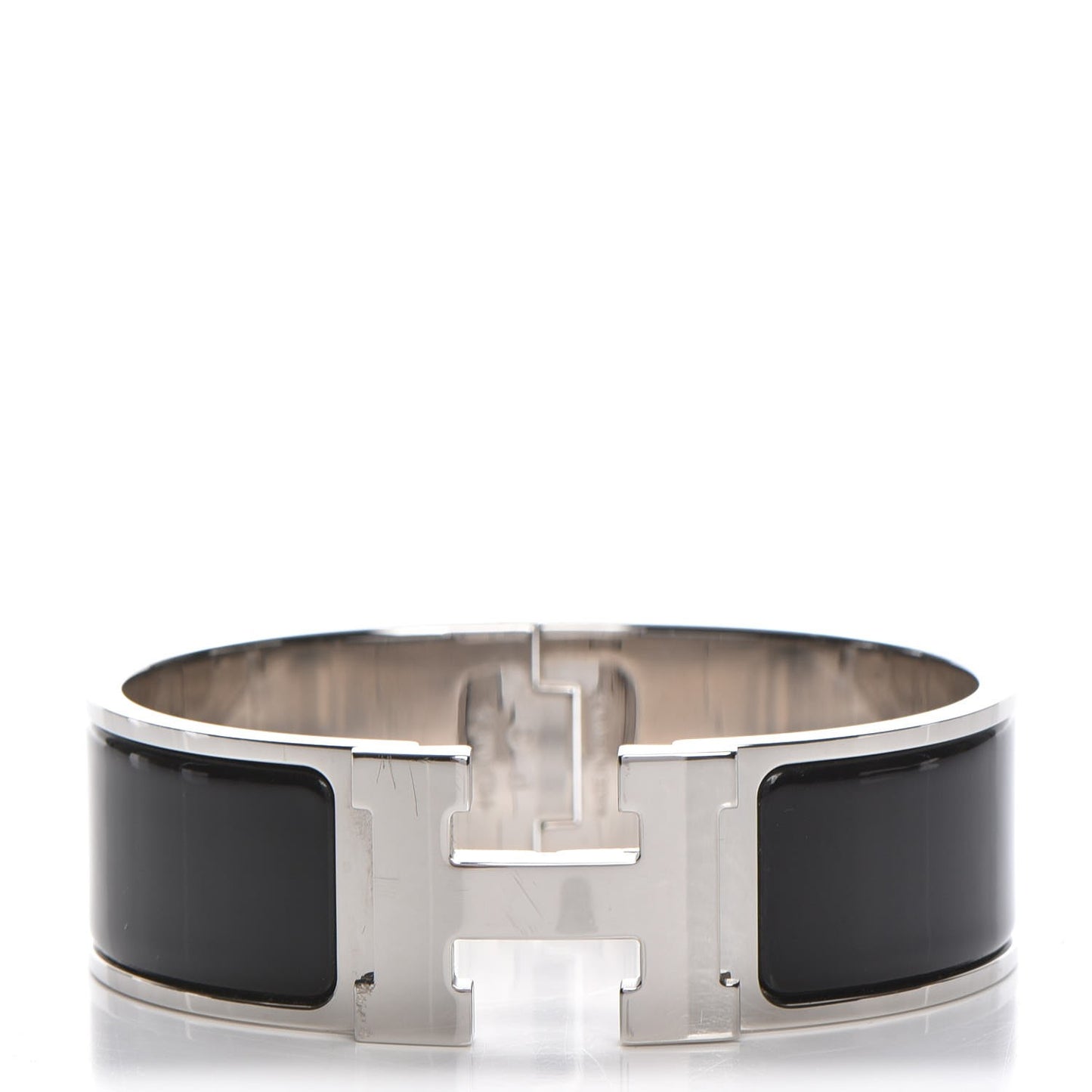 Enamel Wide Clic Clac H Bracelet GM Black