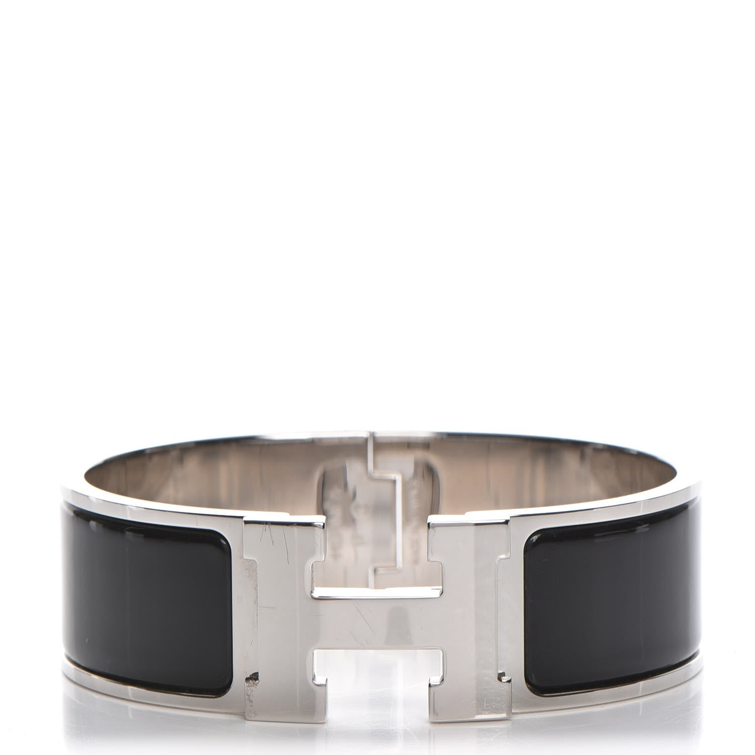 Hermes Enamel Wide Clic Clac H Bracelet GM Black 1 of 7