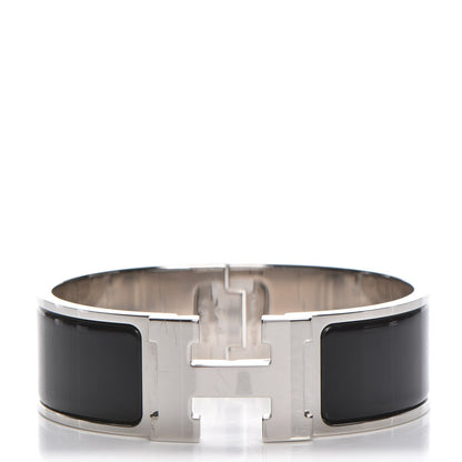 Hermes Enamel Wide Clic Clac H Bracelet GM Black 1 of 7