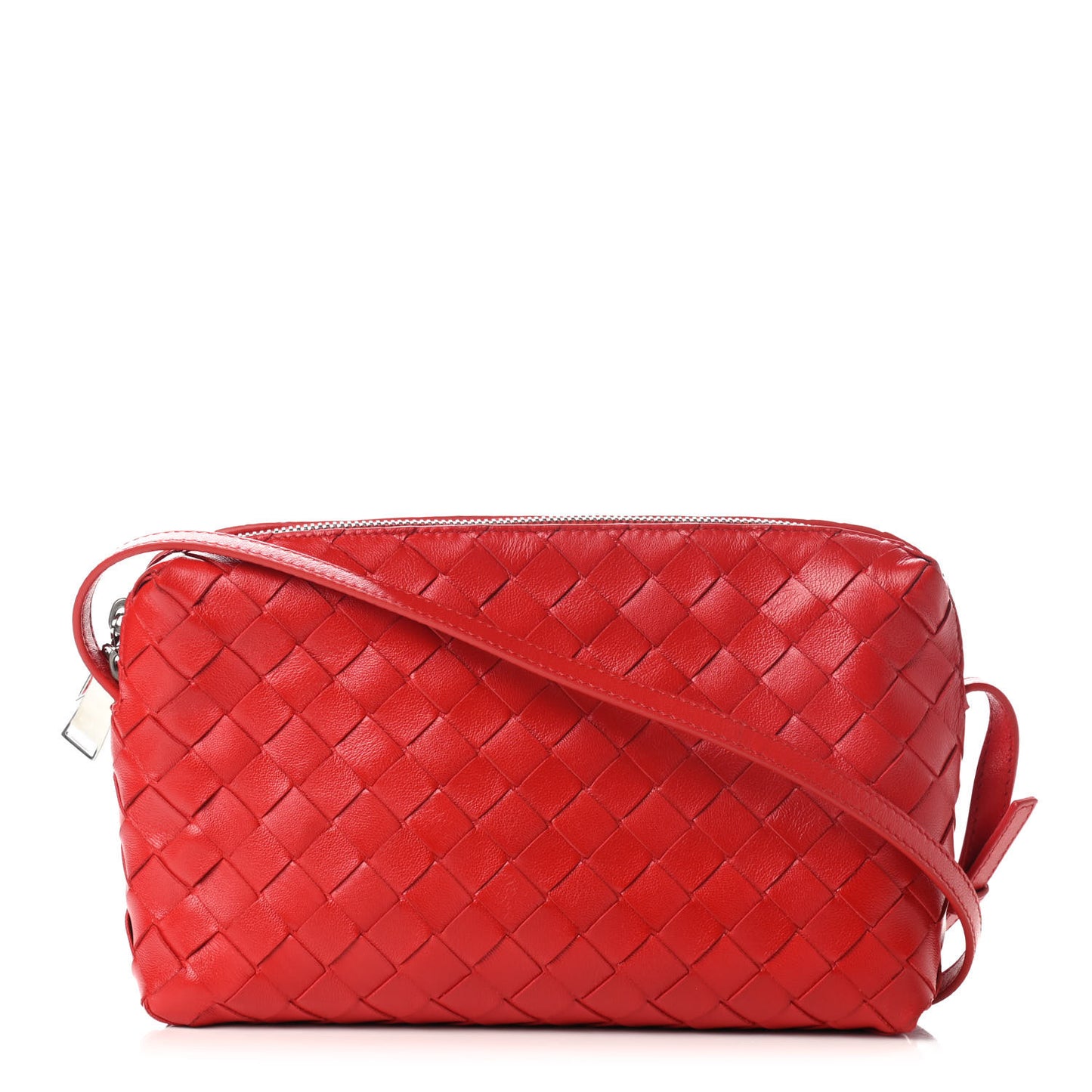 Nappa Intrecciato Crossbody Bright Red