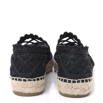 Chanel Woven Fabric Grosgrain CC Espadrilles 38 Black 6 of 11