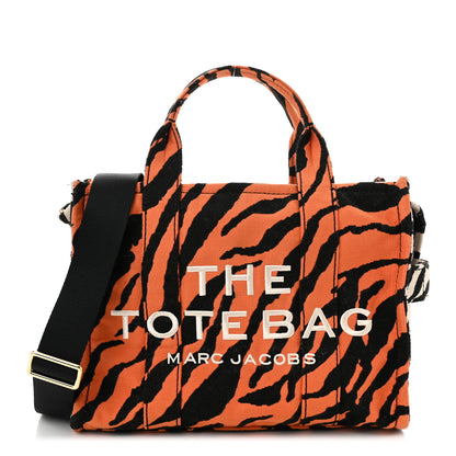 Marc Jacobs Cotton Canvas Zebra Tiger Print Medium The Traveler Tote Bag 1 of 9