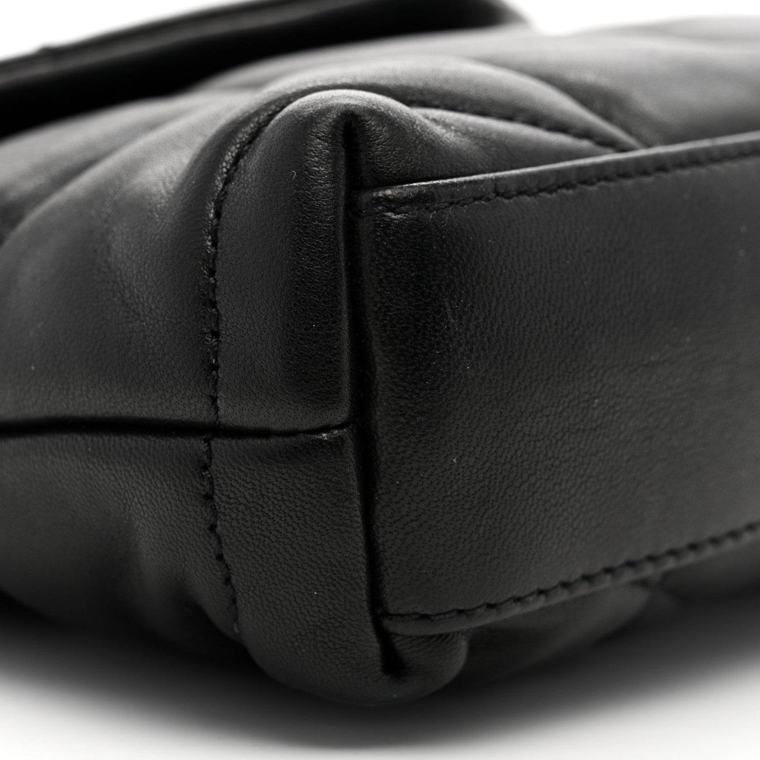 Saint Laurent Lambskin Monogram Loulou Puffer Pouch Clutch Black 8 of 9