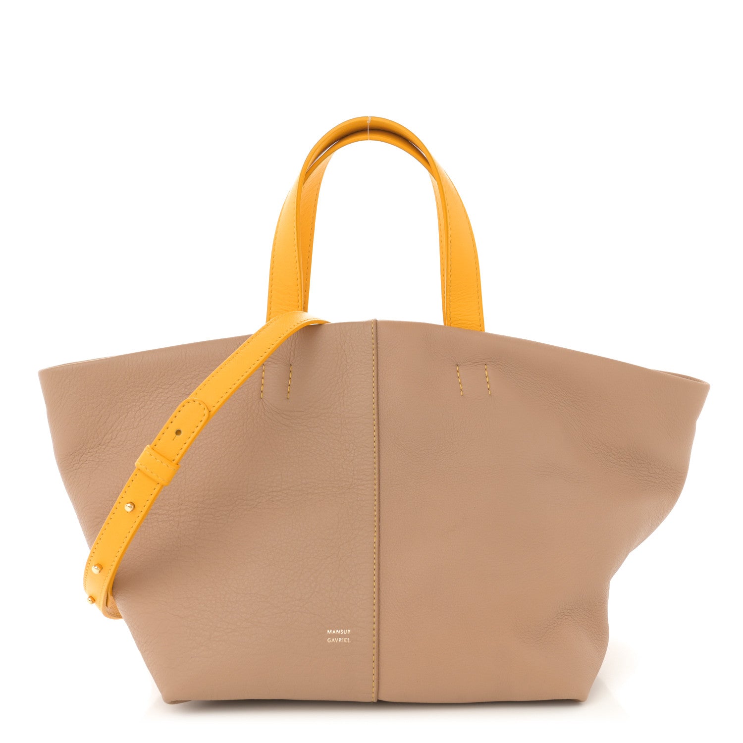 Mansur Gavriel Calfskin Tulipano Bag Nocciola Yellow 1 of 11