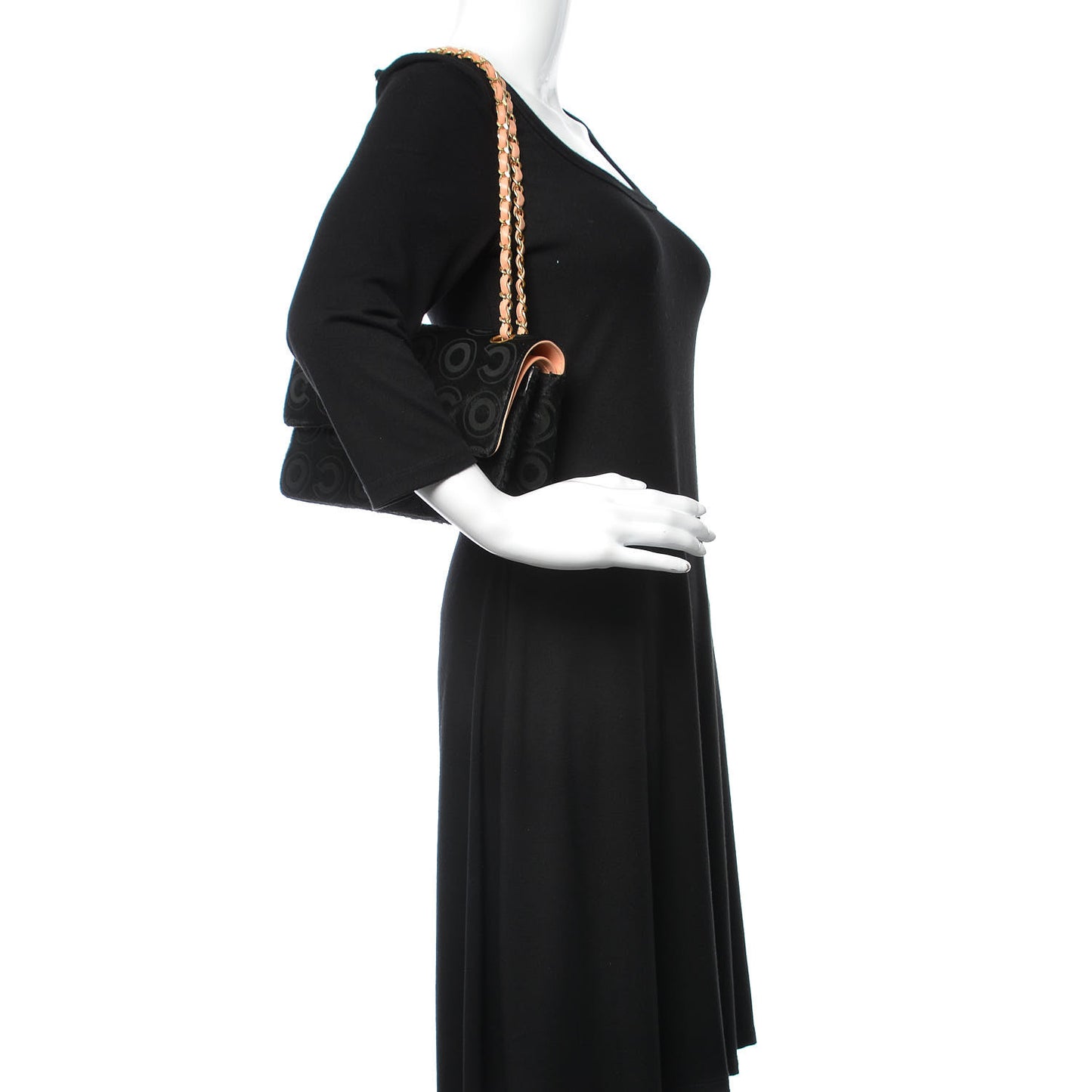 Pony Hair Medium CocoDouble Flap Black Rose