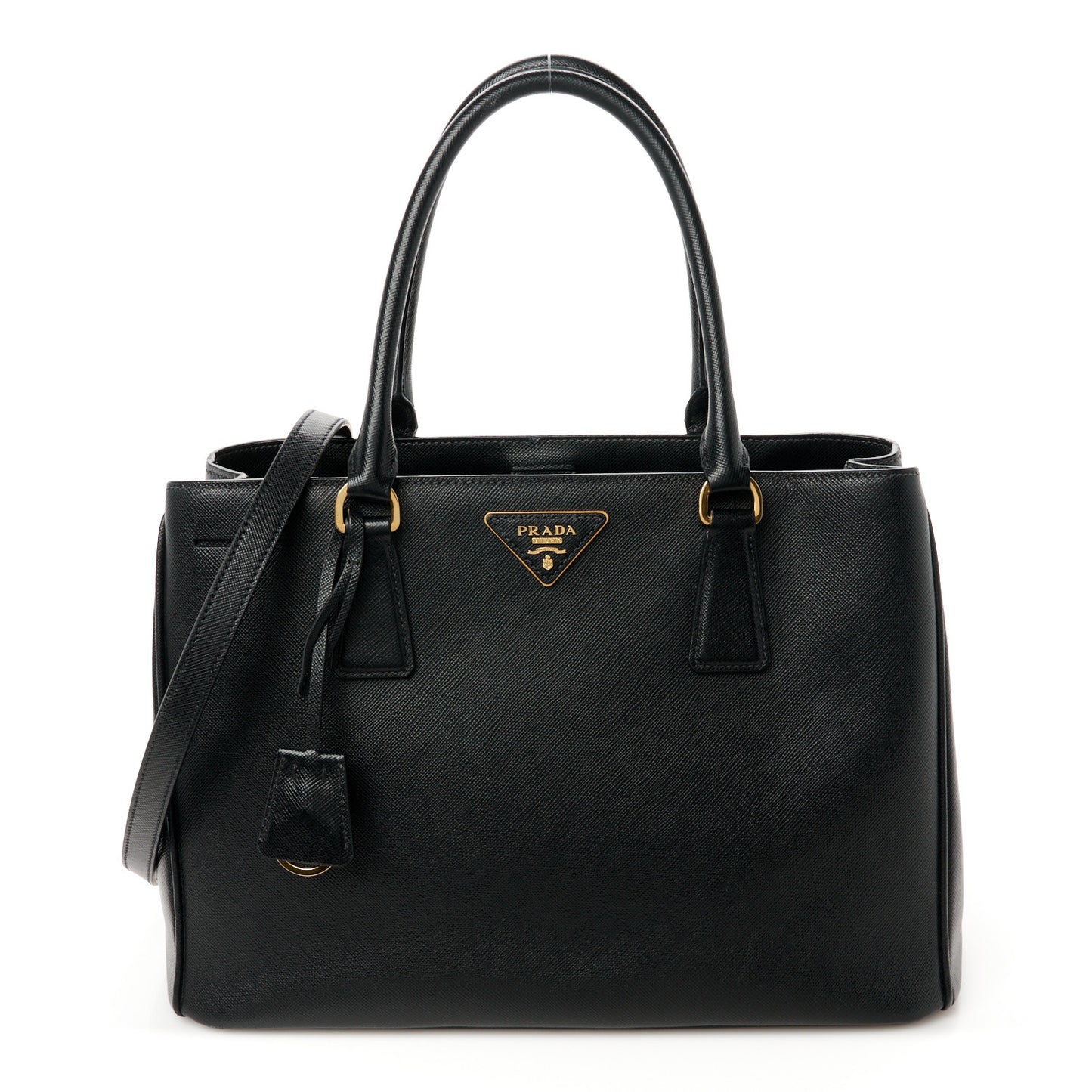 Saffiano Lux Medium Tote Black