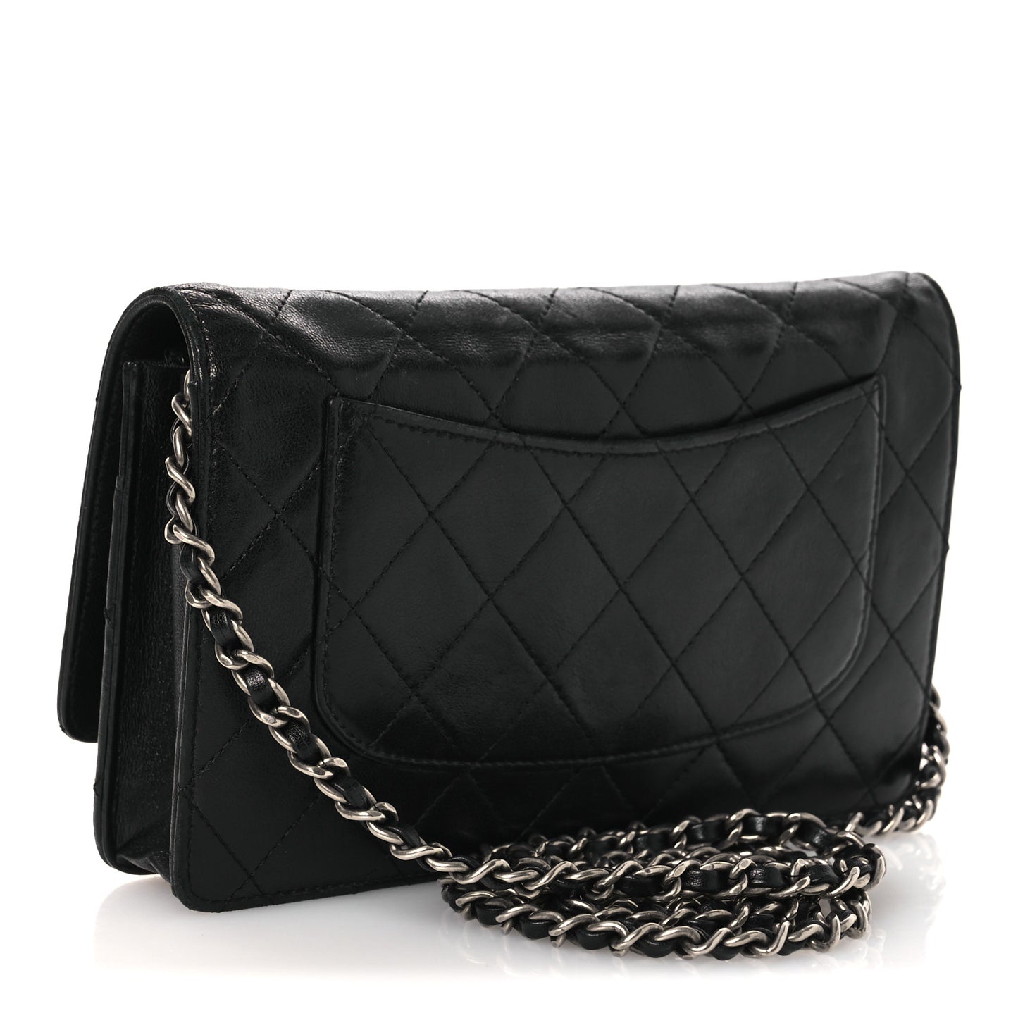 Aged Calfskin Quilted Reissue Wallet On Chain WOC Black