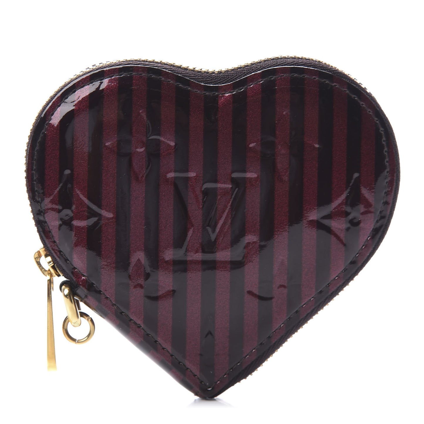 Vernis Rayures Coeur Heart Coin Purse Amarante