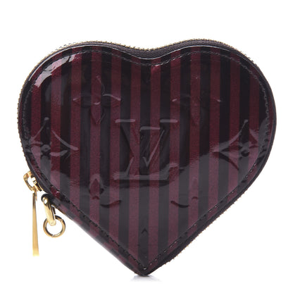 Louis Vuitton Vernis Rayures Coeur Heart Coin Purse Amarante 1 of 9