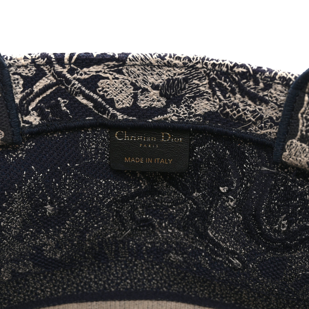 Christian Dior Canvas Embroidered Large Dioriviera Toile De Jouy Reverse Book Tote Blue 6 of 10