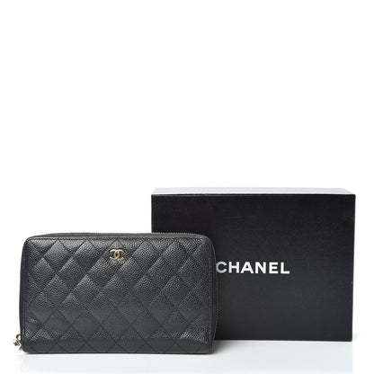 Chanel Caviar Quilted Large Zip Around Organizer Wallet Black 14 of 14