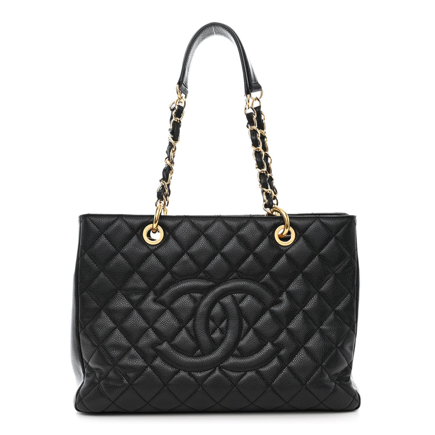Caviar Quilted Grand Shopping Tote GST Black