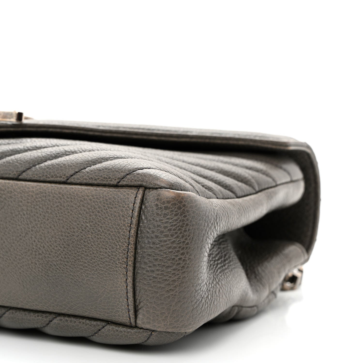 Saint Laurent Sheepskin Matelasse Chevron Monogram Medium College Bag Asphalt 11 of 11