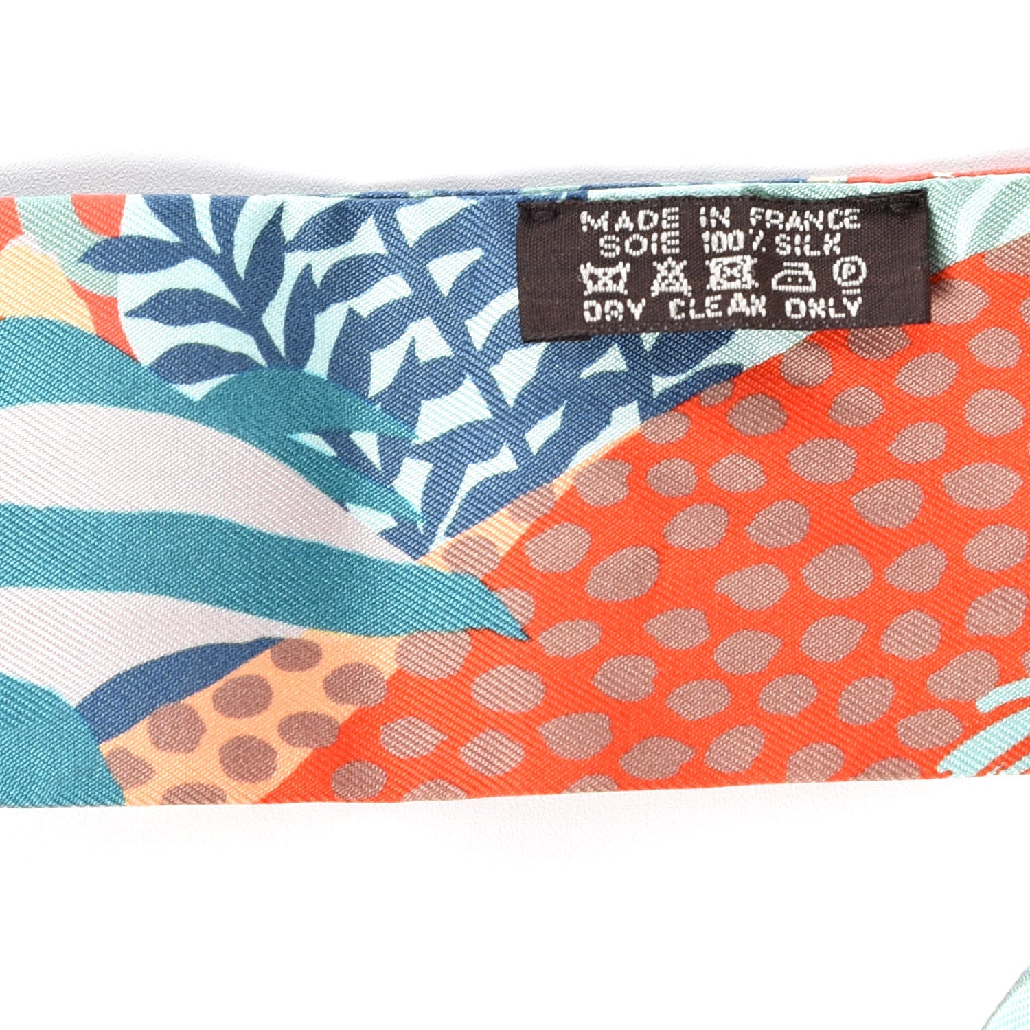 Hermes Silk Under The Waves Twilly Petrole Orange Beige 3 of 5