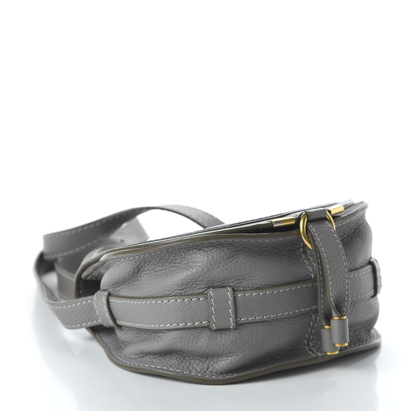 Calfskin Mini Marcie Round Crossbody Bag Cashmere Grey