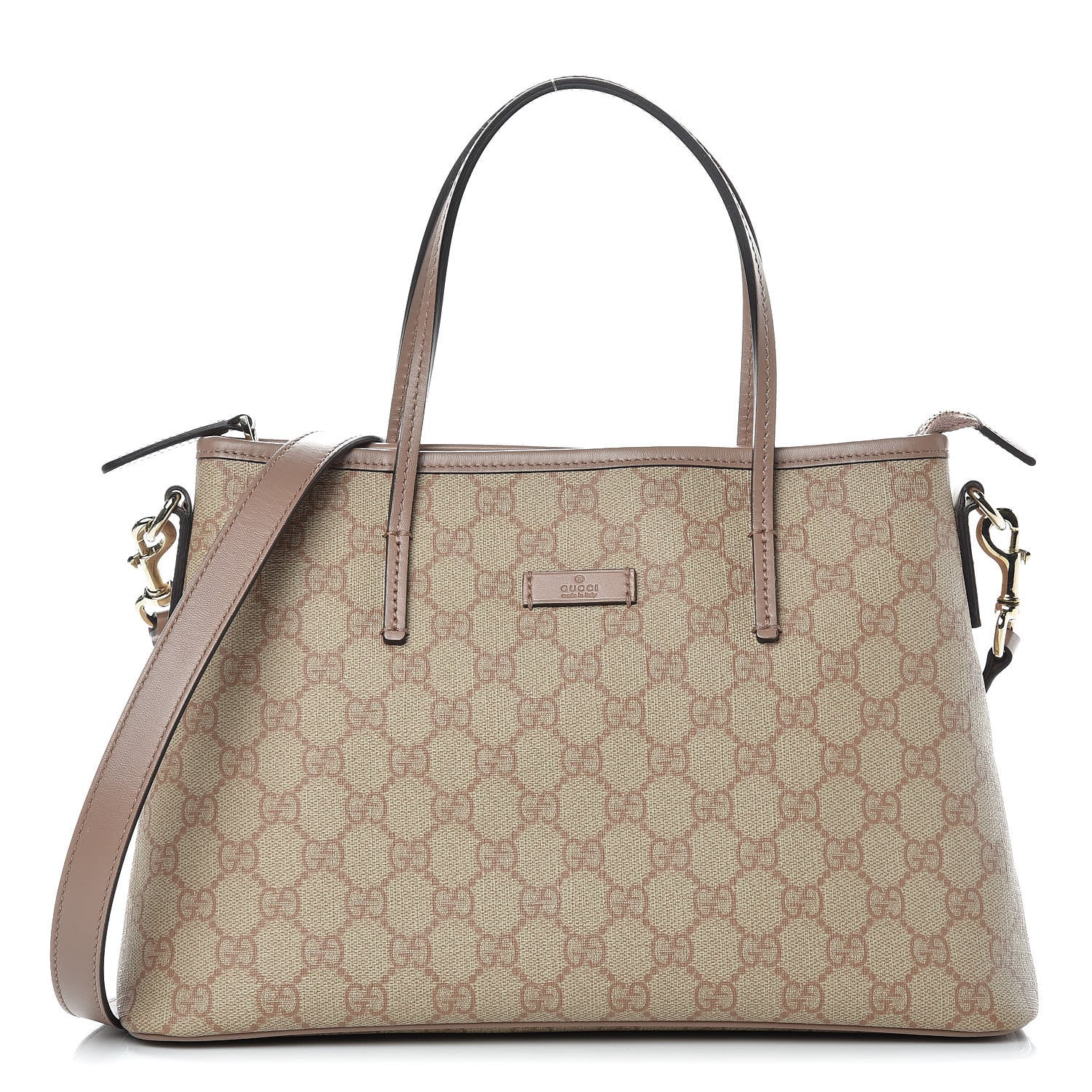 Gucci GG Supreme Monogram Small Zippered Tote Pink 1 of 11