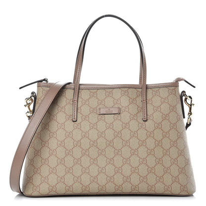 Gucci GG Supreme Monogram Small Zippered Tote Pink 1 of 11