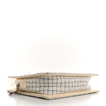 Chanel Tweed Resin Small Zipped Shopping Bag White Black 4 of 14