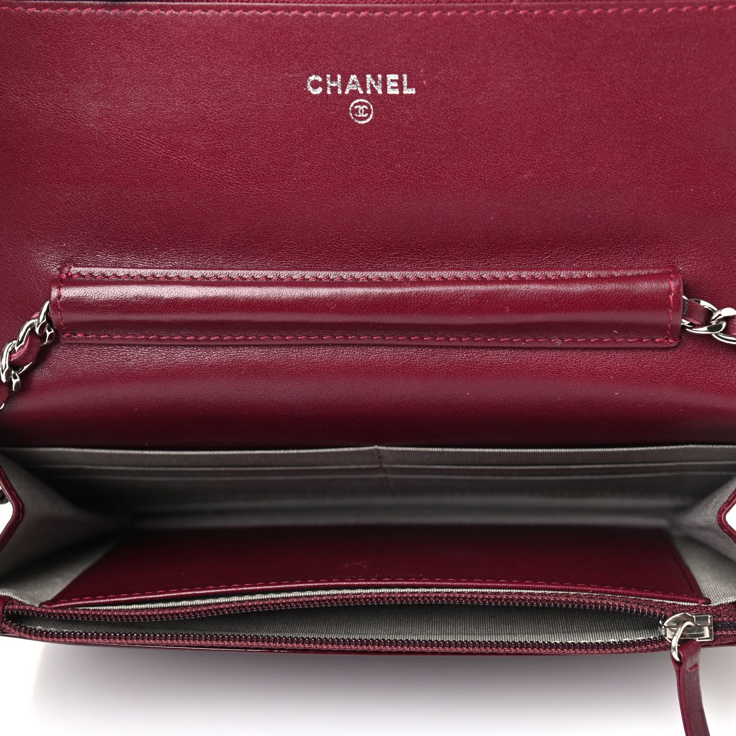 Chanel Patent Quilted Brilliant Wallet On Chain WOC Red 4 of 4