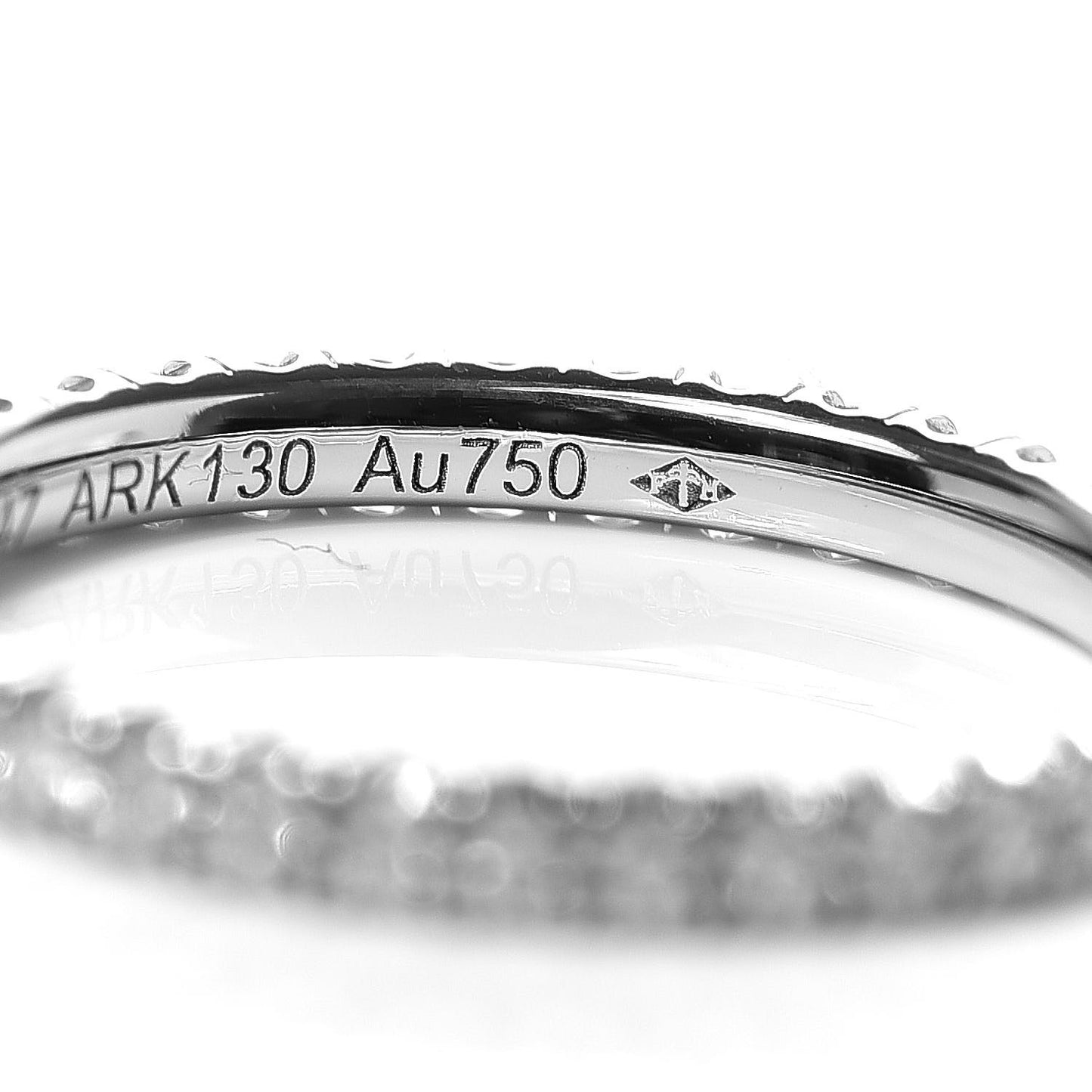 18K White Gold Diamond 2mm Etincelle de Wedding Band Ring 47 4